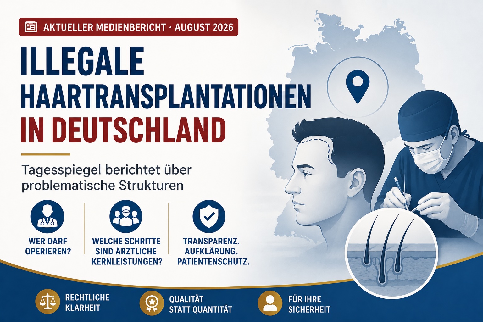 Illegale Haartransplantationen in Deutschland – Tagesspiegel-Bericht zu problematischen Strukturen und ärztlichen Kernleistungen
